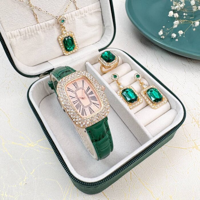 ست ساعت مچی زنانه همراه نیم ست کریستال مدل 541 - Image 3